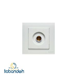 پریز آنتن BEKER  مدل گلس سفید با قاب کریستال سفید